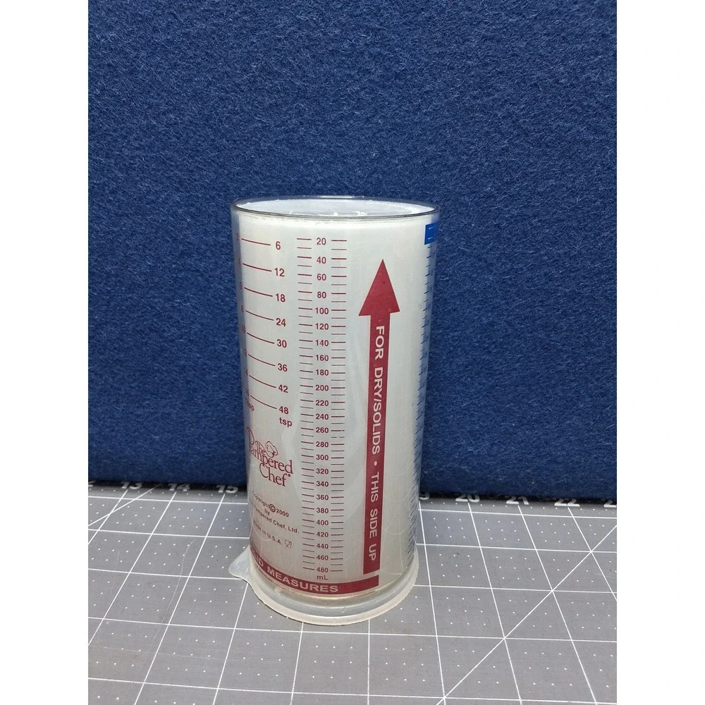 Pampered Chef Measure All Cup Clear 2 Cup Adjustable Liquid Dry Measuring Tool